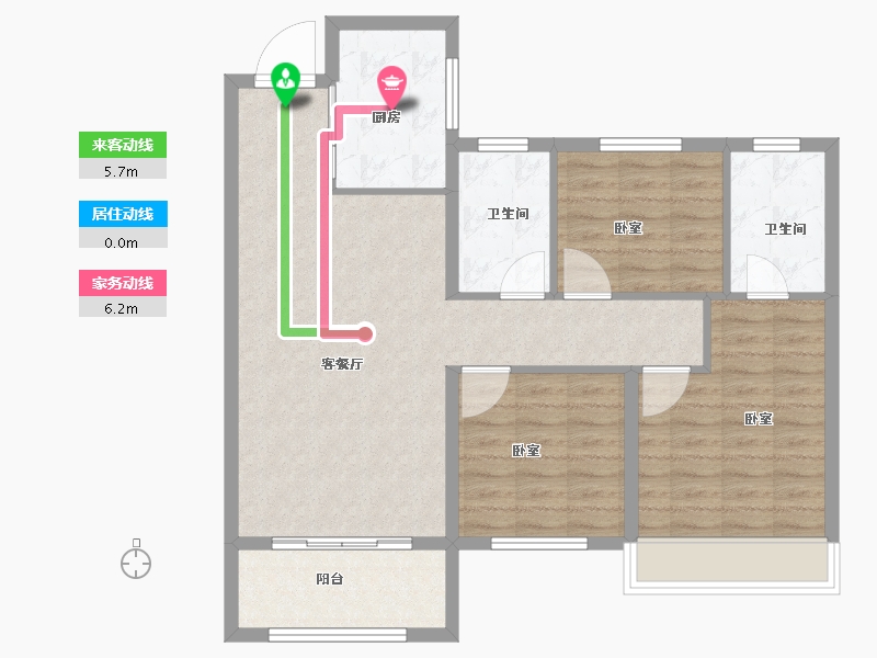 山东省-菏泽市-绿地城-89.99-户型库-动静线