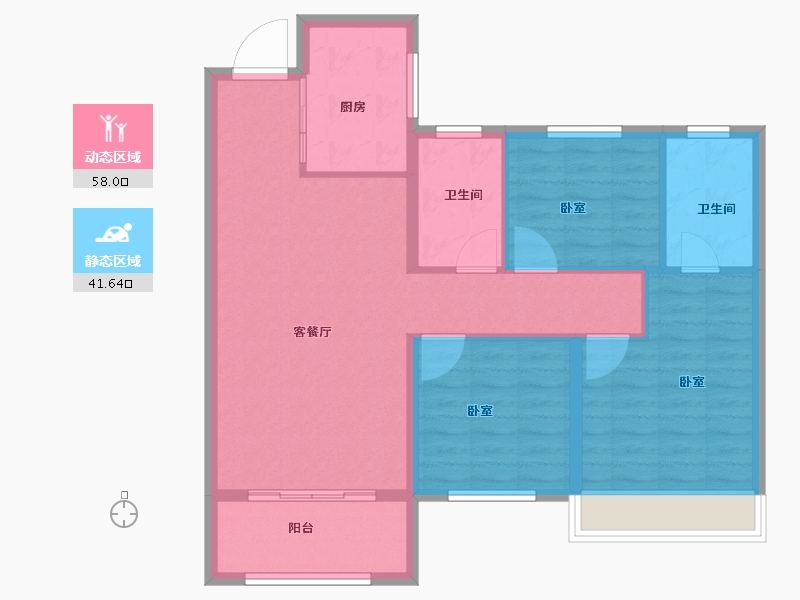 山东省-菏泽市-绿地城-89.99-户型库-动静分区