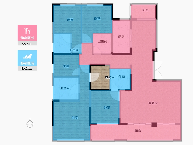 河南省-郑州市-河南卢森堡中心-175.66-户型库-动静分区