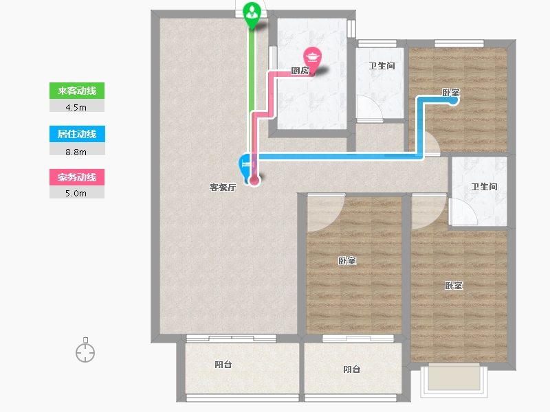 山东省-菏泽市-中央公馆（文庭雅苑）-110.00-户型库-动静线