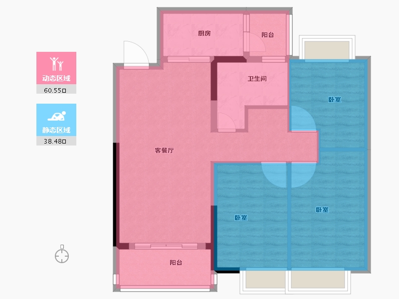 河南省-安阳市-林州恒大悦府-89.39-户型库-动静分区