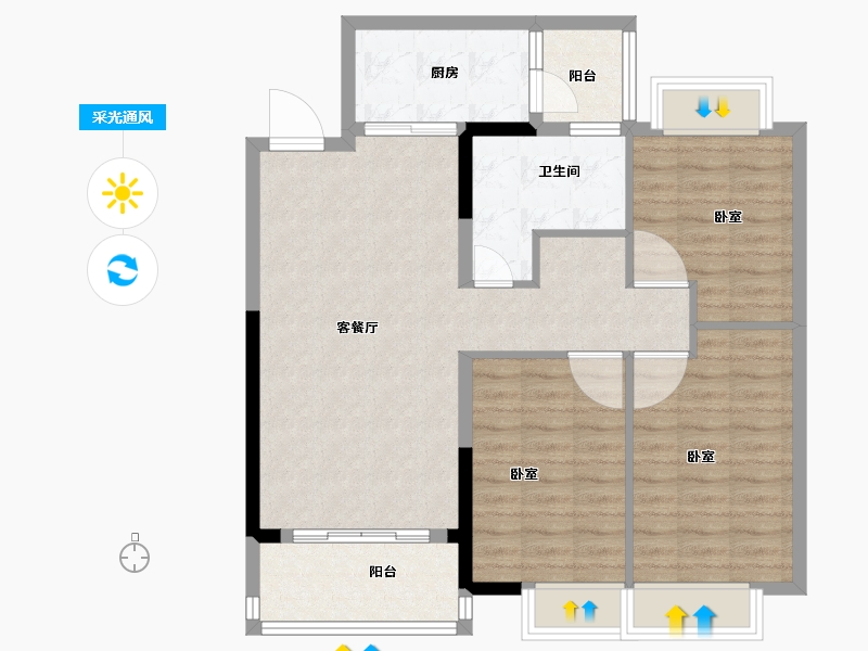 河南省-安阳市-林州恒大悦府-89.39-户型库-采光通风