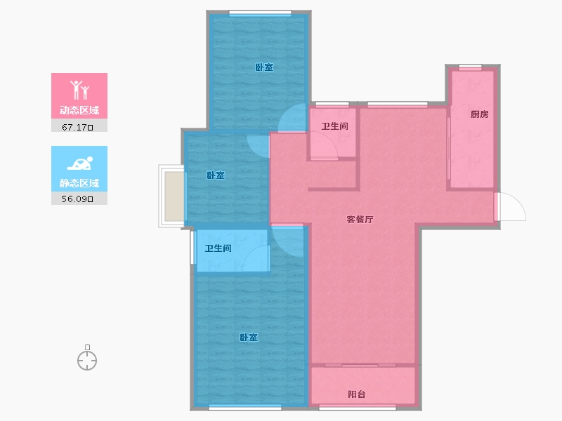 河南省-安阳市-紫薇壹號西韵-112.33-户型库-动静分区