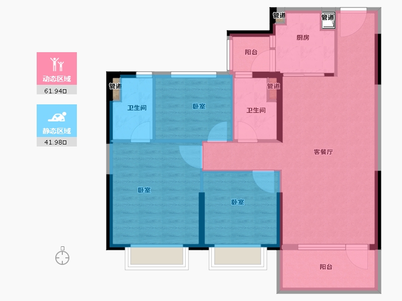 山东省-菏泽市-菏泽碧桂园天玺-94.00-户型库-动静分区