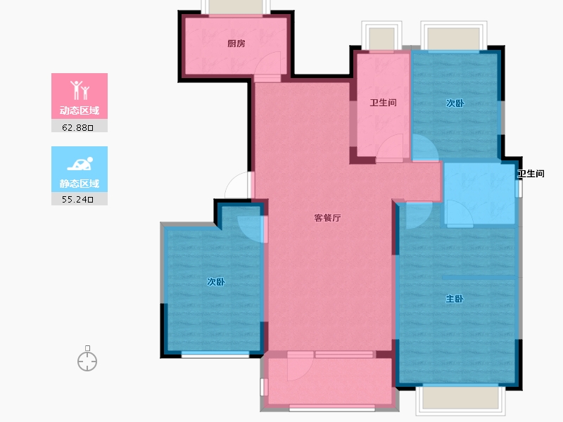 山东省-威海市-威高水韵康桥-106.00-户型库-动静分区