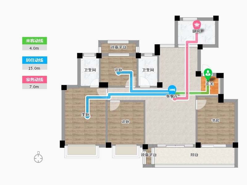 浙江省-台州市-东泰书韵名苑-102.00-户型库-动静线