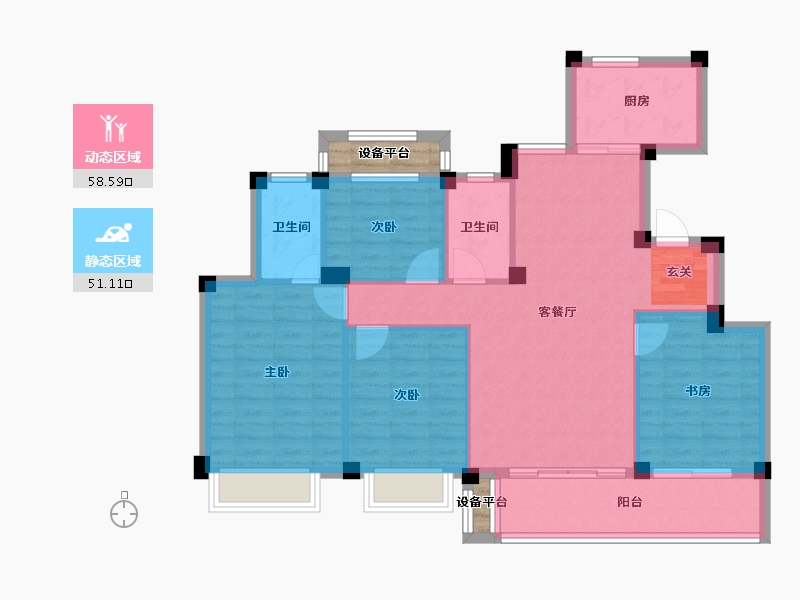 浙江省-台州市-东泰书韵名苑-102.00-户型库-动静分区