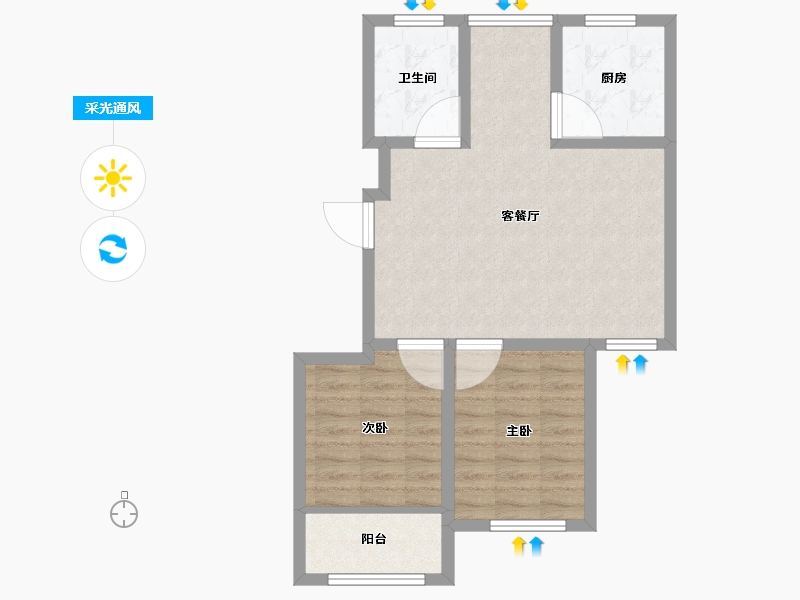 山东省-威海市-城建蘭庭-64.99-户型库-采光通风