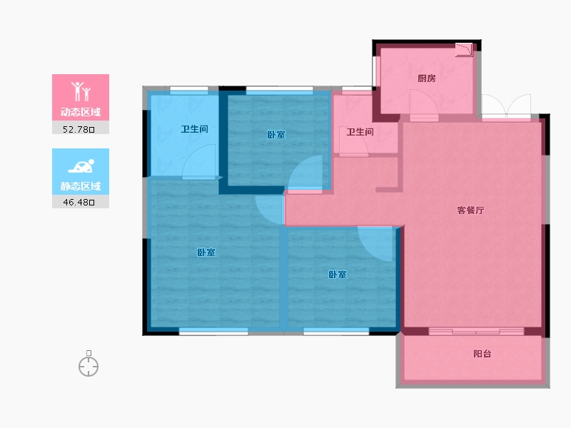 河南省-郑州市-名门翠园-89.18-户型库-动静分区