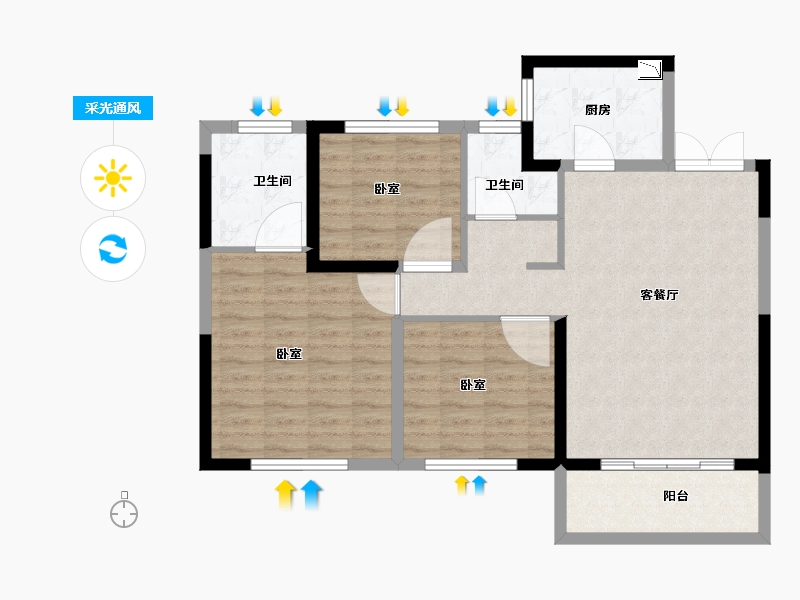 河南省-郑州市-名门翠园-89.18-户型库-采光通风