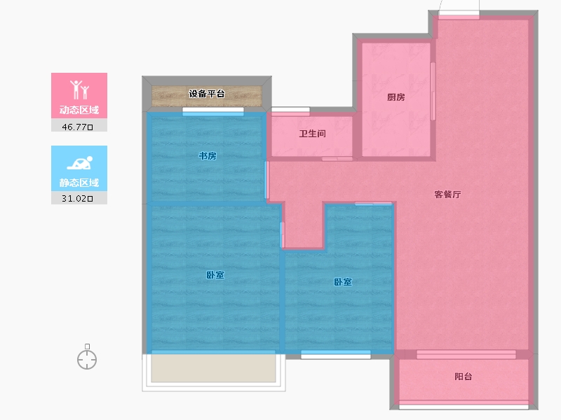 浙江省-绍兴市-大地西城美院-71.28-户型库-动静分区