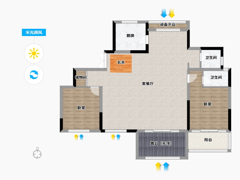 河南省-郑州市-中建·林溪上郡-125.44-户型库-采光通风