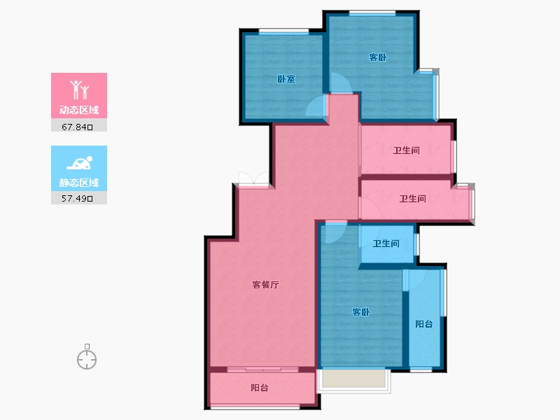 河南省-焦作市-孟州宏业鑫城-111.82-户型库-动静分区