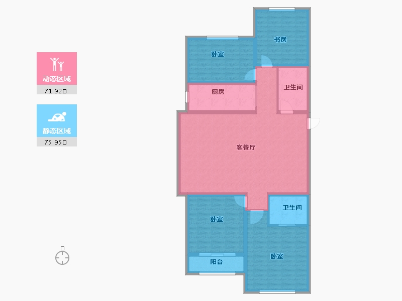 山东省-菏泽市-菏泽中心-134.00-户型库-动静分区