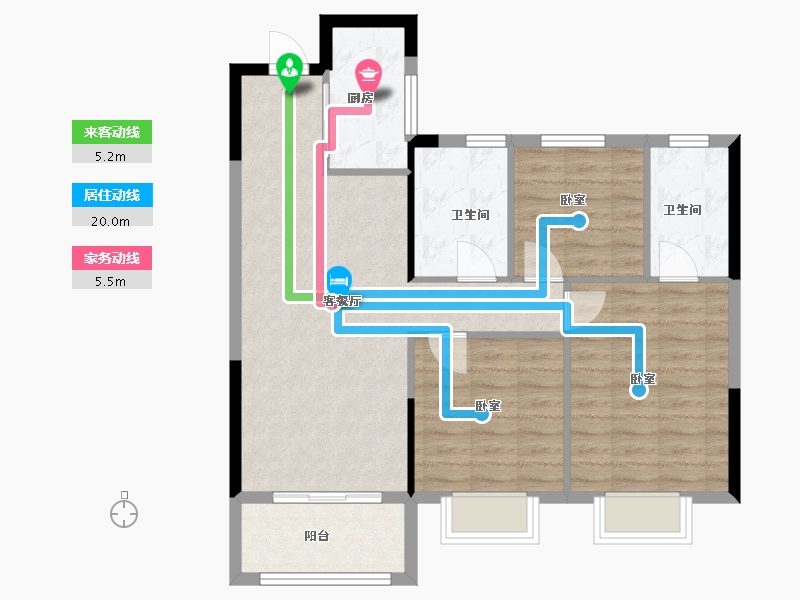 浙江省-温州市-荣安旭辉东宸府-82.00-户型库-动静线