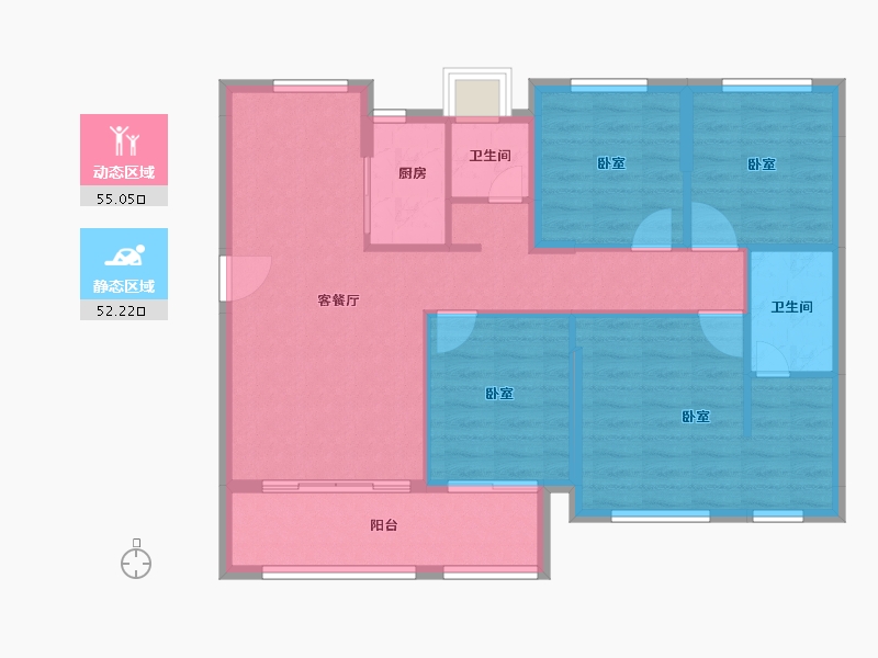 福建省-泉州市-力高君逸府-96.99-户型库-动静分区