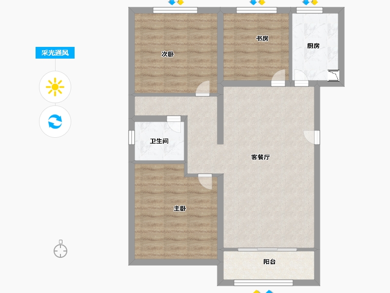 山东省-济南市-世茂原山首府-76.99-户型库-采光通风