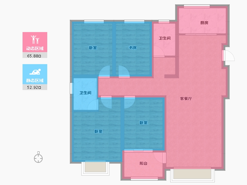 山东省-滨州市-玉泰未来城-105.93-户型库-动静分区