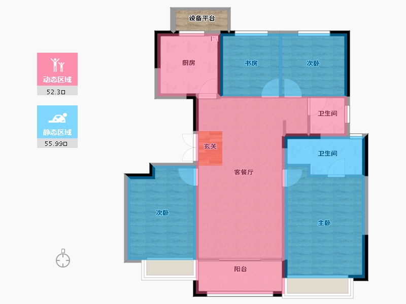 山东省-淄博市-三盛湖畔-100.00-户型库-动静分区