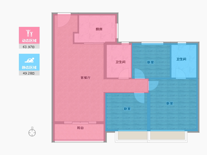 河南省-郑州市-宝能莲湖一品-103.00-户型库-动静分区