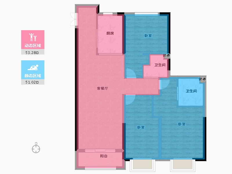 山东省-青岛市-新都朗悦-94.00-户型库-动静分区