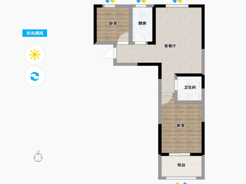 河南省-郑州市-泉舜上城-64.58-户型库-采光通风