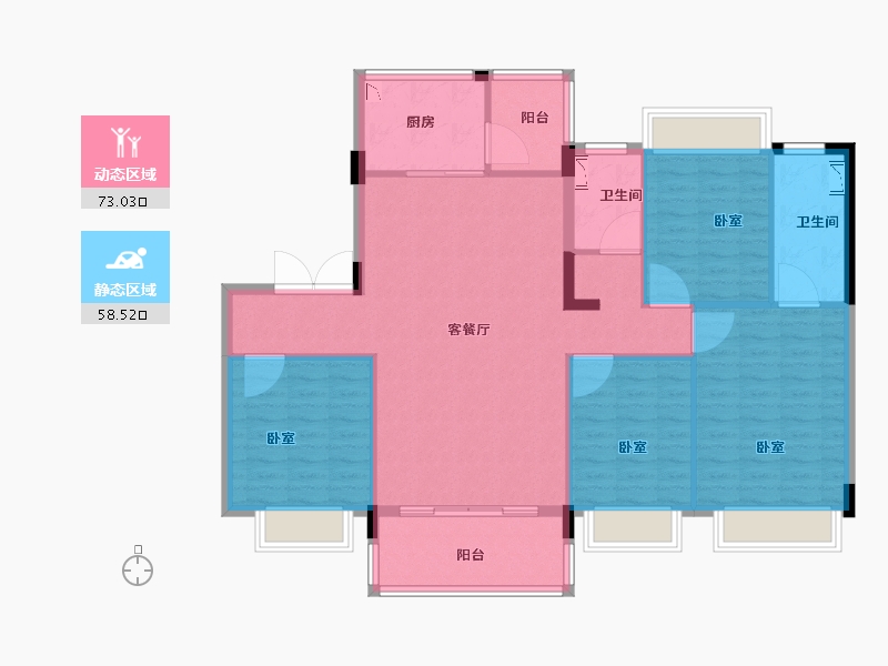 河南省-洛阳市-碧桂园天誉-120.00-户型库-动静分区