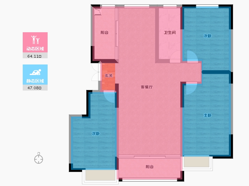 山东省-淄博市-天齐花溪地-100.00-户型库-动静分区