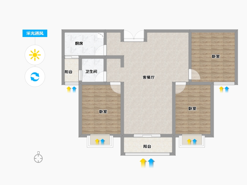 河南省-洛阳市-锦屏湖畔-100.00-户型库-采光通风