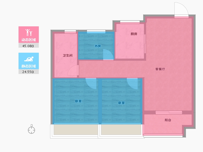 浙江省-嘉兴市-科大桂语江南-62.20-户型库-动静分区