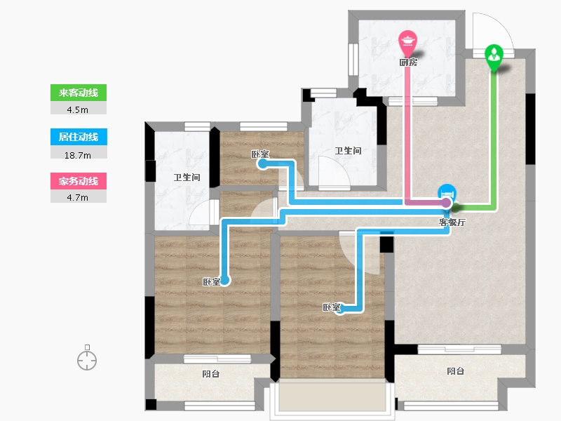 浙江省-嘉兴市-科大桂语江南-71.00-户型库-动静线