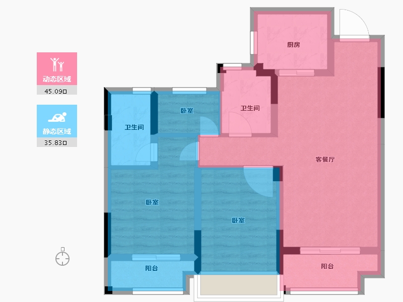 浙江省-嘉兴市-科大桂语江南-71.00-户型库-动静分区