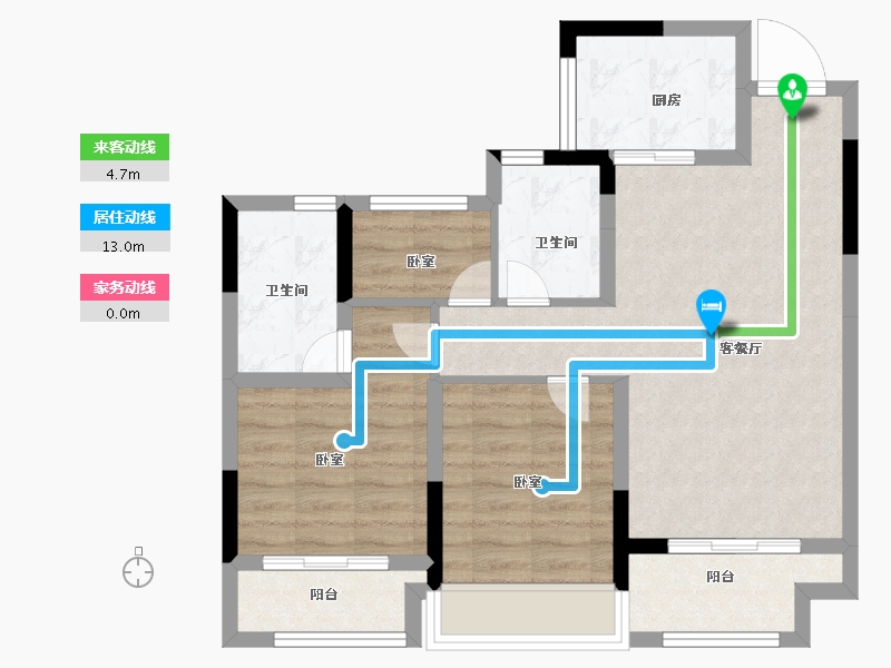 浙江省-嘉兴市-科大桂语江南-71.60-户型库-动静线