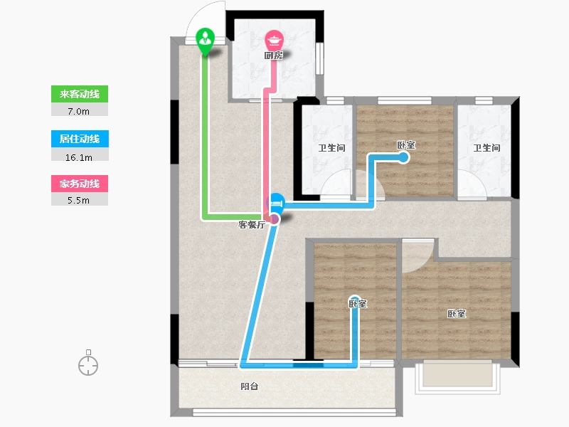 浙江省-绍兴市-绍兴恒大珺睿府-97.99-户型库-动静线