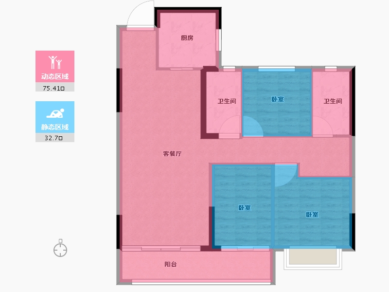 浙江省-绍兴市-绍兴恒大珺睿府-97.99-户型库-动静分区