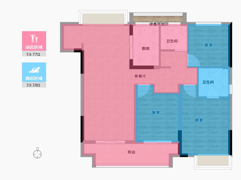 浙江省-绍兴市-金地悦峯里-90.00-户型库-动静分区