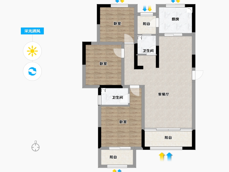 宁夏回族自治区-银川市-三沙源国际生态文化旅游度假区-88.25-户型库-采光通风