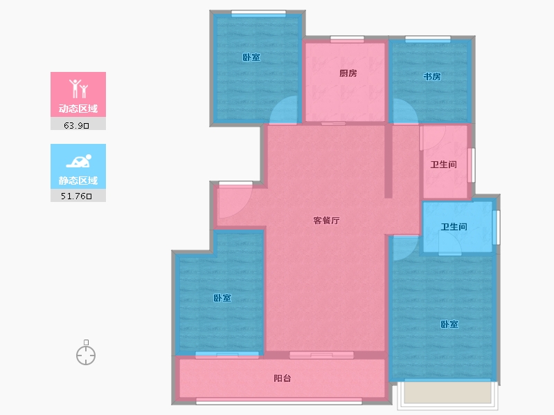 浙江省-绍兴市-中茂府-104.00-户型库-动静分区