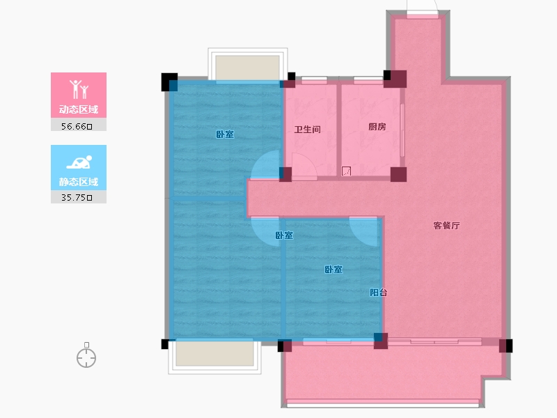 安徽省-宣城市-郎溪今创 香溢茗园-84.00-户型库-动静分区