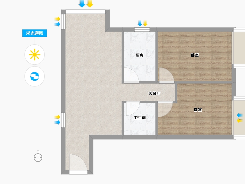 河南省-郑州市-建业LA VIE半英里-65.00-户型库-采光通风