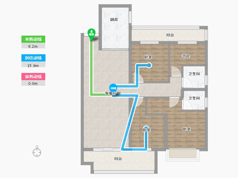 山东省-菏泽市-海鸿单州府•君子印-106.00-户型库-动静线