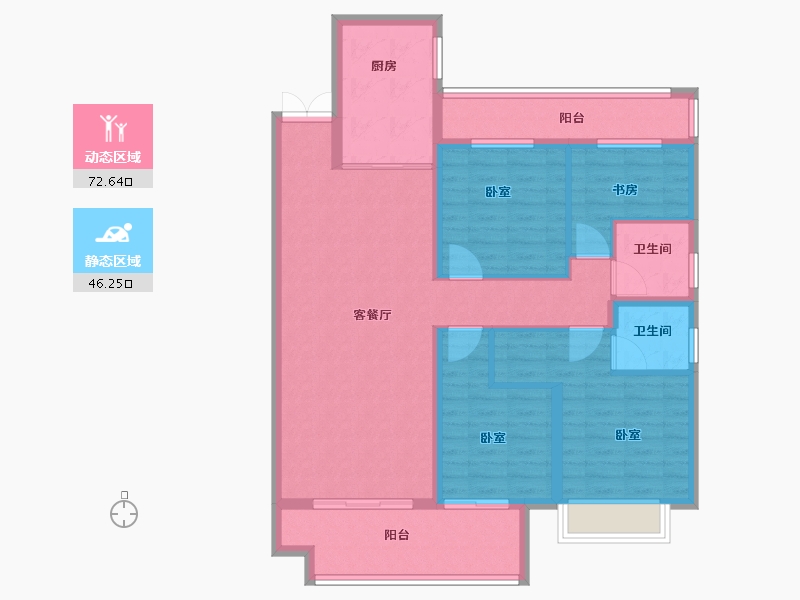 山东省-菏泽市-海鸿单州府•君子印-106.00-户型库-动静分区