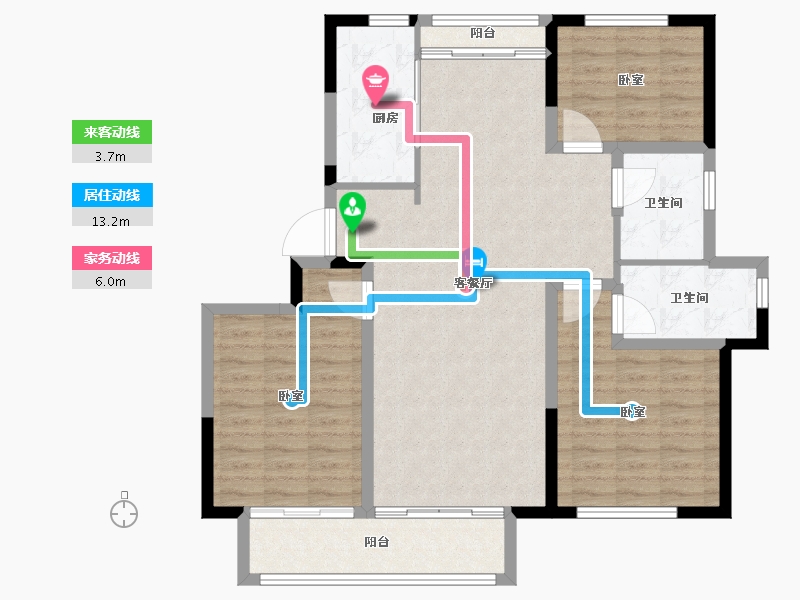 山东省-德州市-德州永锋·百合新城-104.93-户型库-动静线