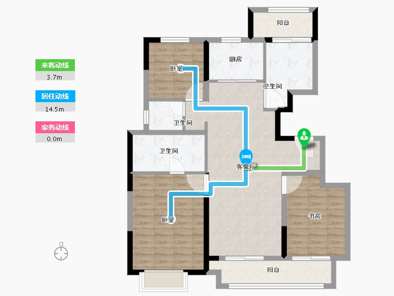 河南省-郑州市-康桥那云溪-104.00-户型库-动静线