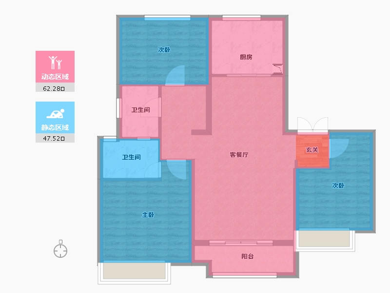 山东省-淄博市-世茂金洲府-99.00-户型库-动静分区