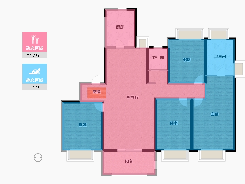 河南省-郑州市-朗悦公园府-132.00-户型库-动静分区