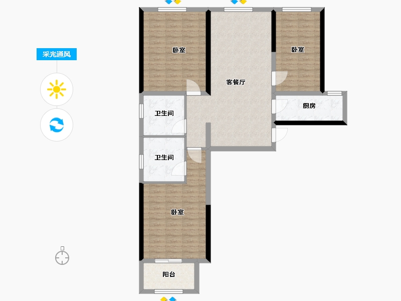 河南省-郑州市-风和朗庭-101.10-户型库-采光通风