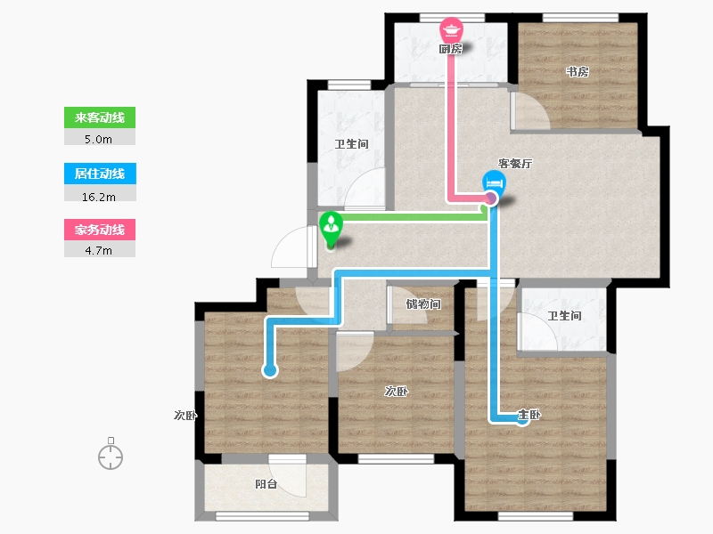 山东省-威海市-威高水韵康桥-103.00-户型库-动静线