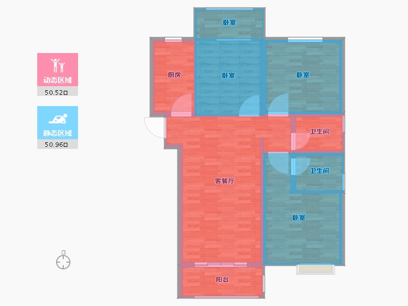 河南省-郑州市-汇泉博澳东悦城-92.00-户型库-动静分区