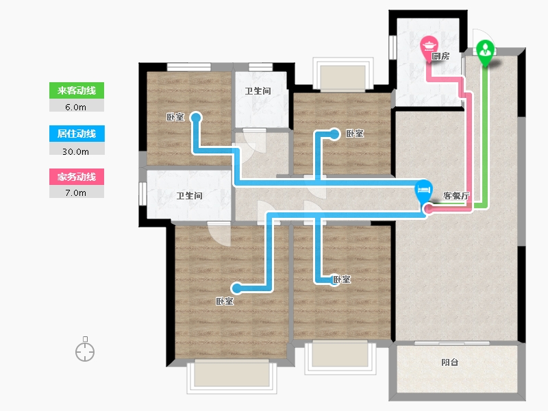 浙江省-温州市-荣安旭辉东宸府-98.00-户型库-动静线